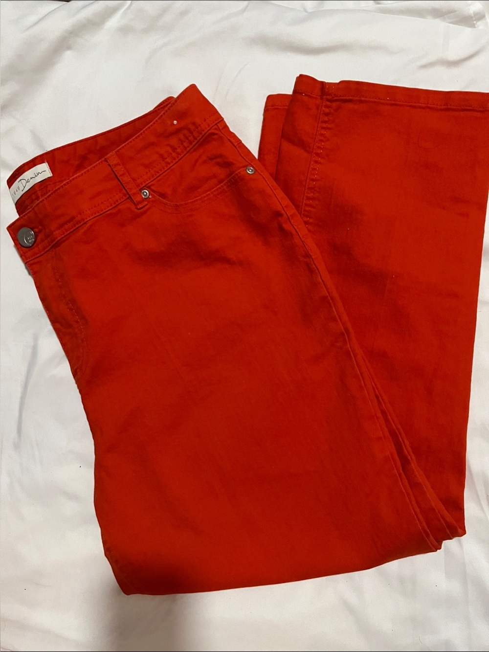 Red Straight-Leg Jeans by Est.1946, 77% Cotton